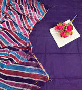 Purple Kota Doriya Embroidery  Suit