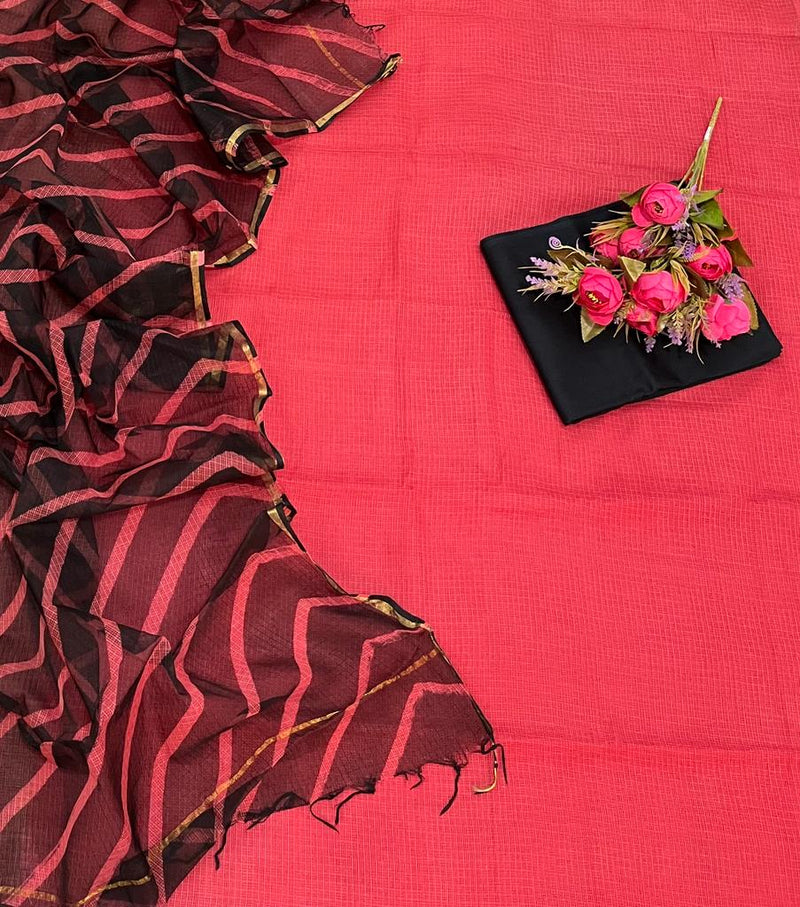 Pink Kota Doriya Embroidery   Suit