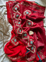 Karwachauth Red Gota Patti Sari