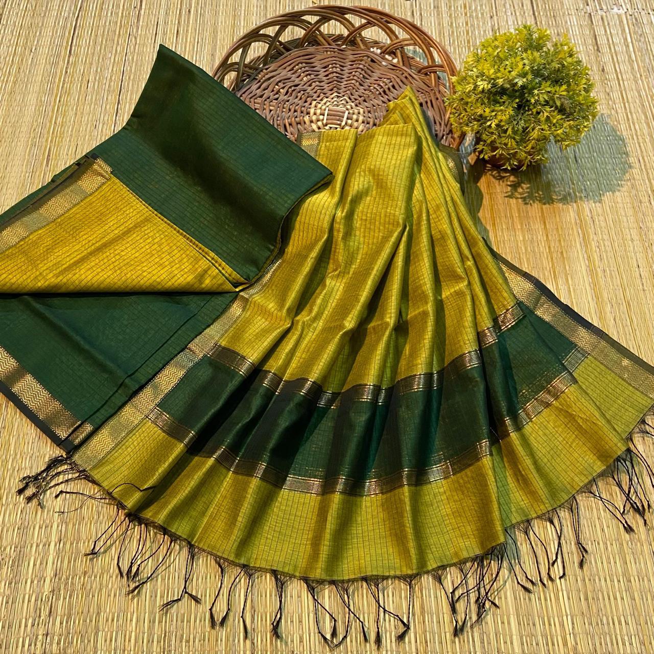 Green Maheshwari salwar suit