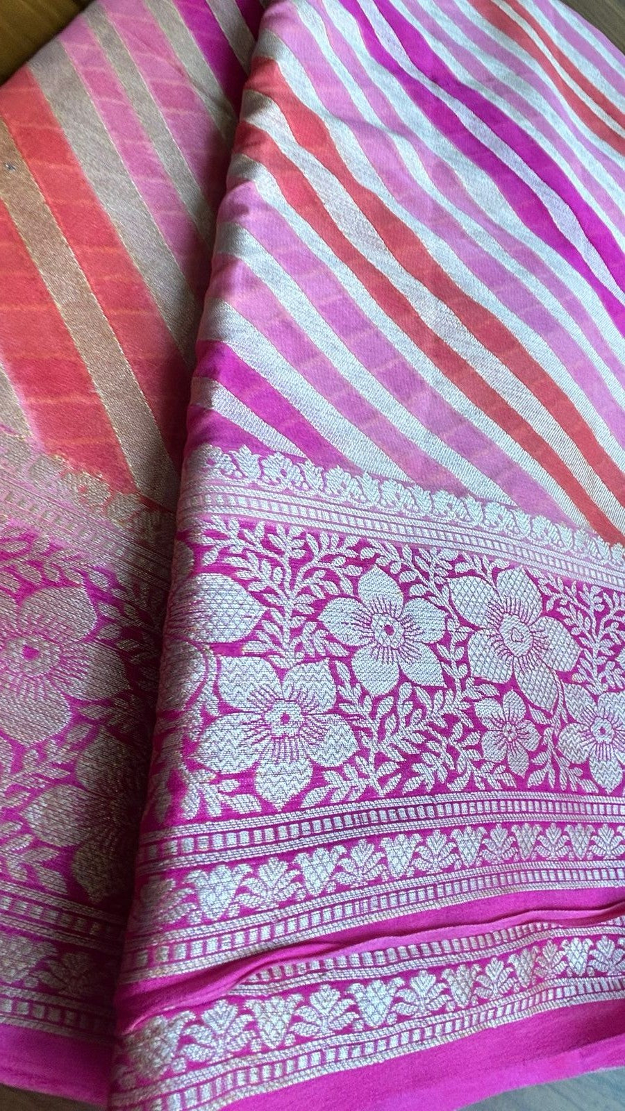 Elegant Shades of Pink Banarasi Meenakari Saree