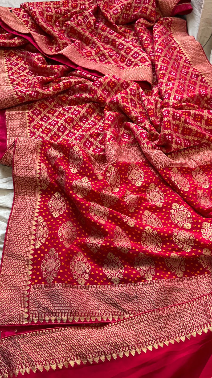 Rani Pink Pure Khaddi Georgette Saree