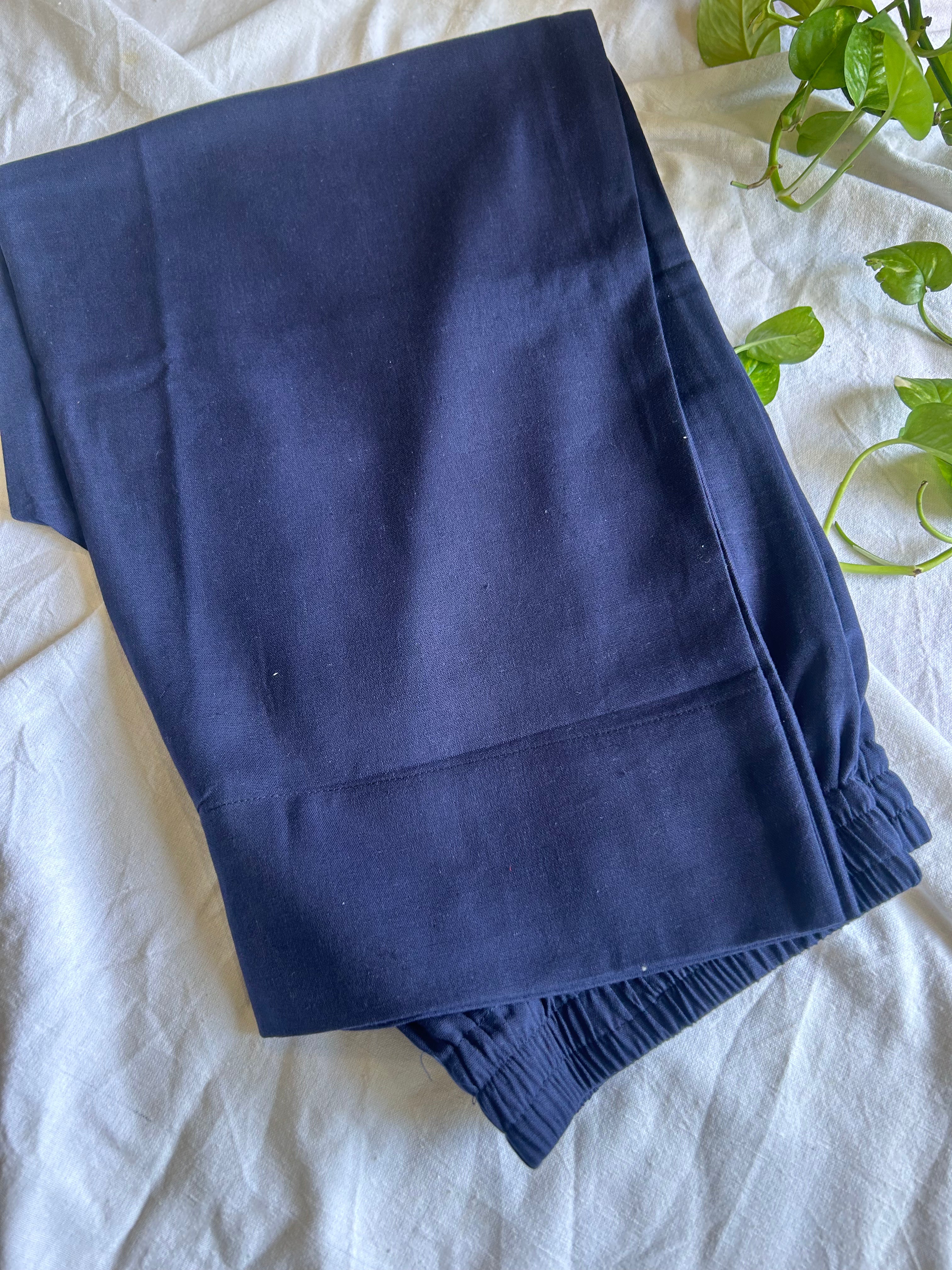 Beautiful Blue Straight Pant In Cotton For Women