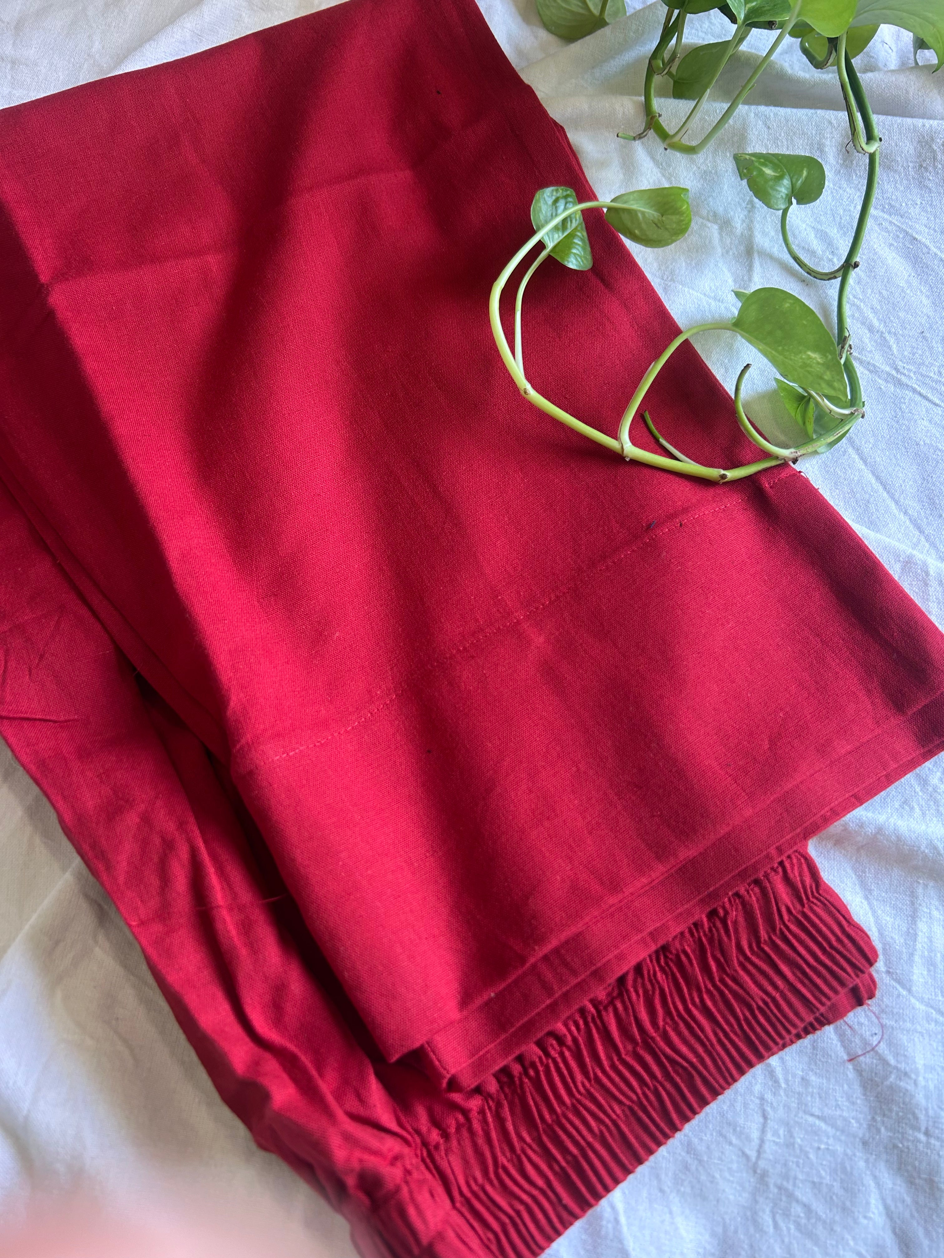 Beautiful Cherry Straight Pant In Cotton For Women