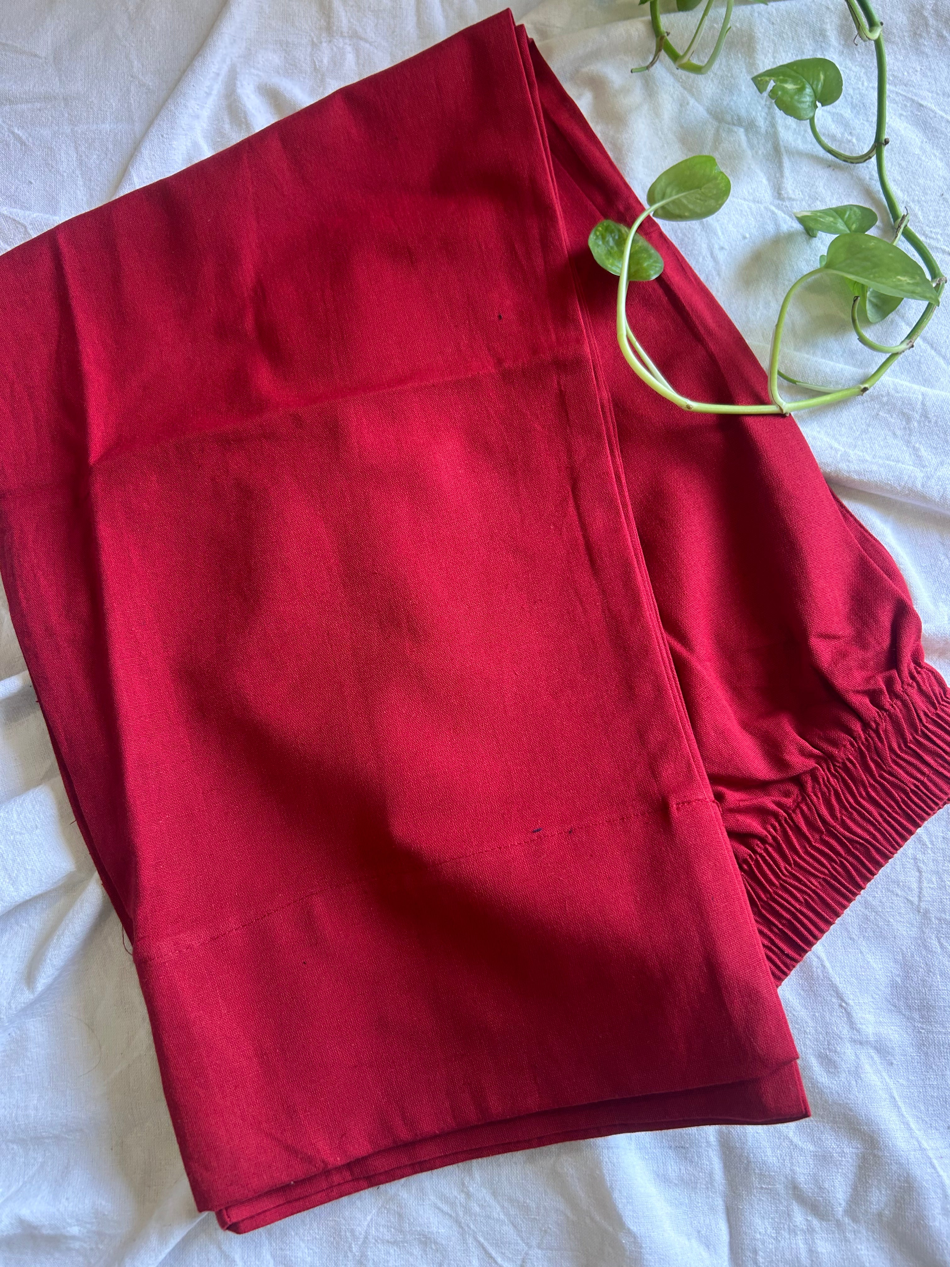 Beautiful Cherry Straight Pant In Cotton For Women
