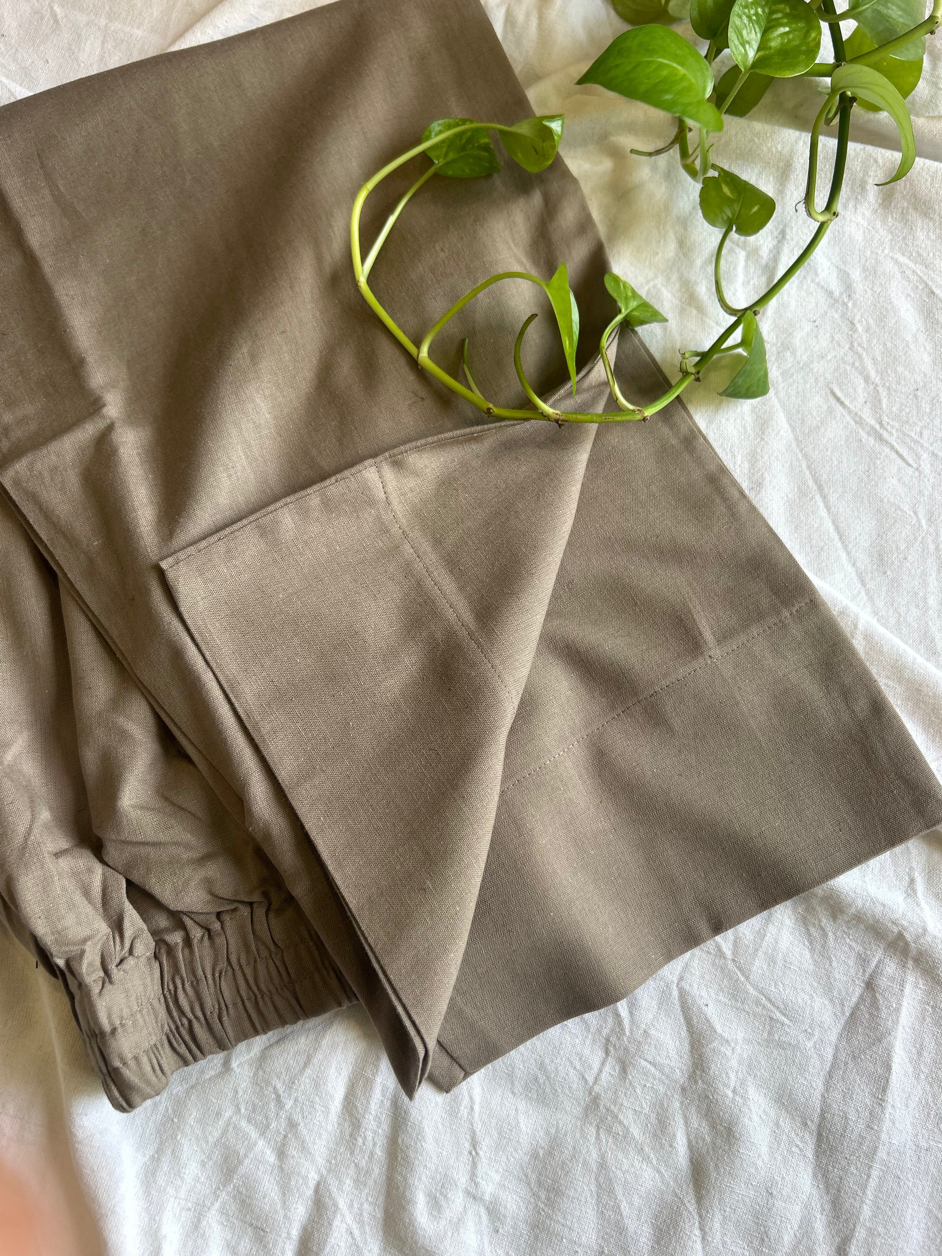 Beautiful Brown Straight Pant In Cotton For Women