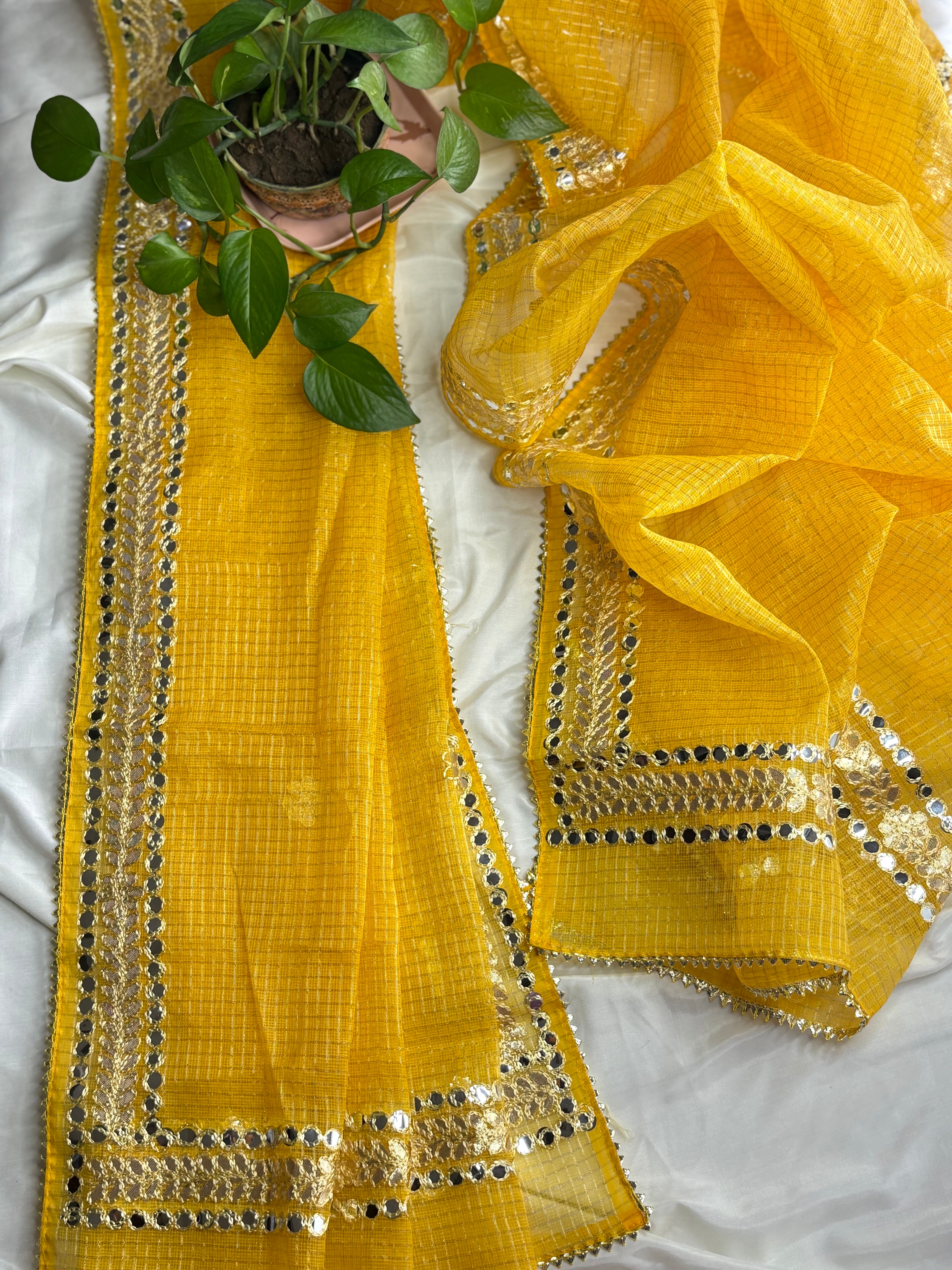 Hansa- Wedding Wear Kota Gota Patti Salwar Suit In Gota Work Yellow