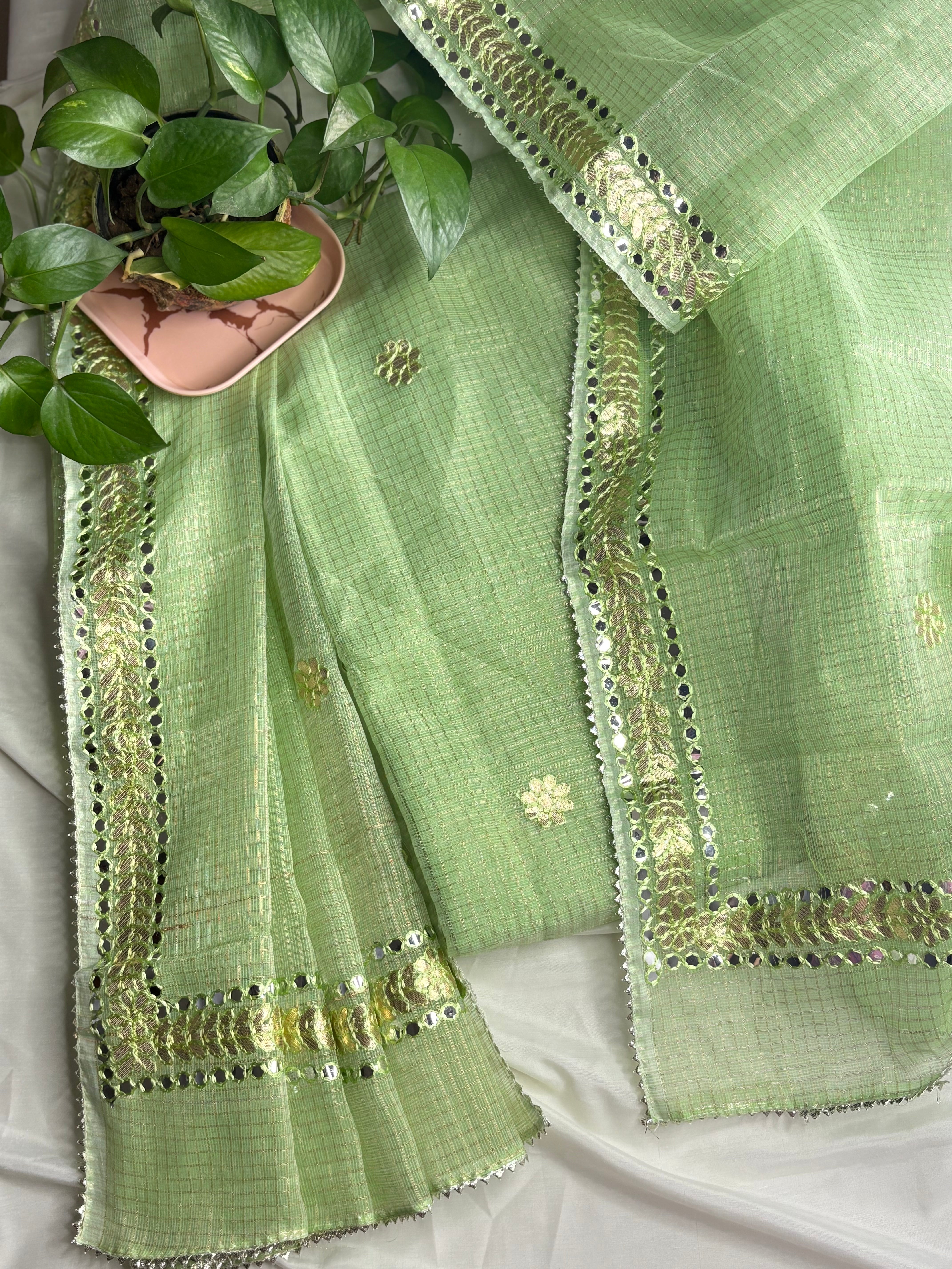 Rajasvi- Wedding Wear Kota Gota Patti Salwar Suit In Green Color