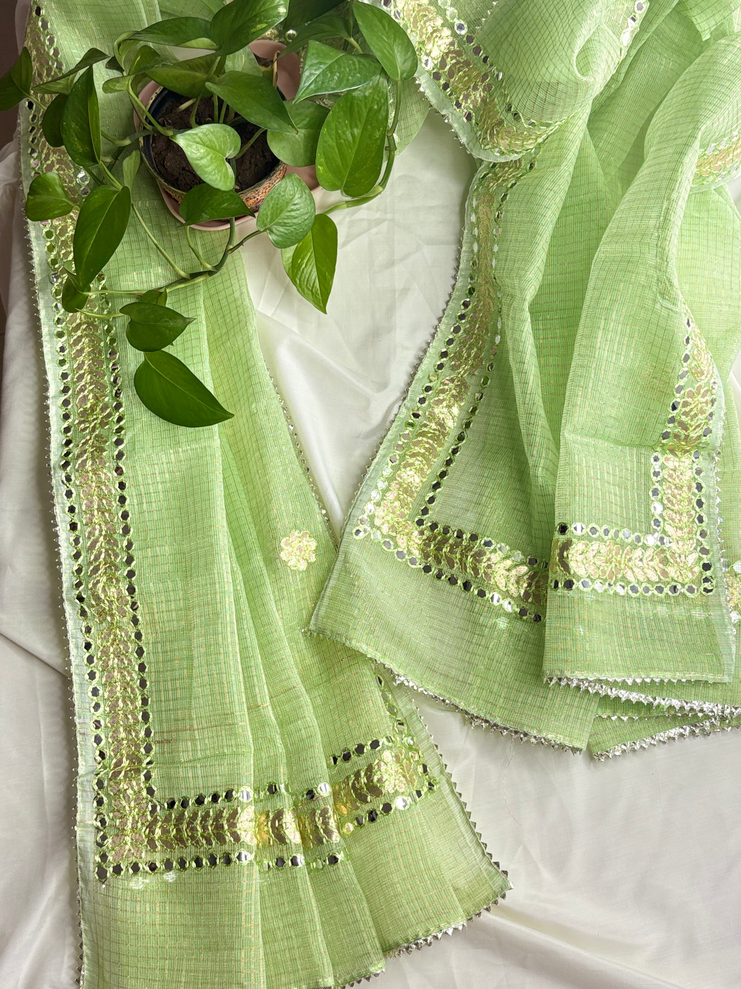 Rajasvi- Wedding Wear Kota Gota Patti Salwar Suit In Green Color