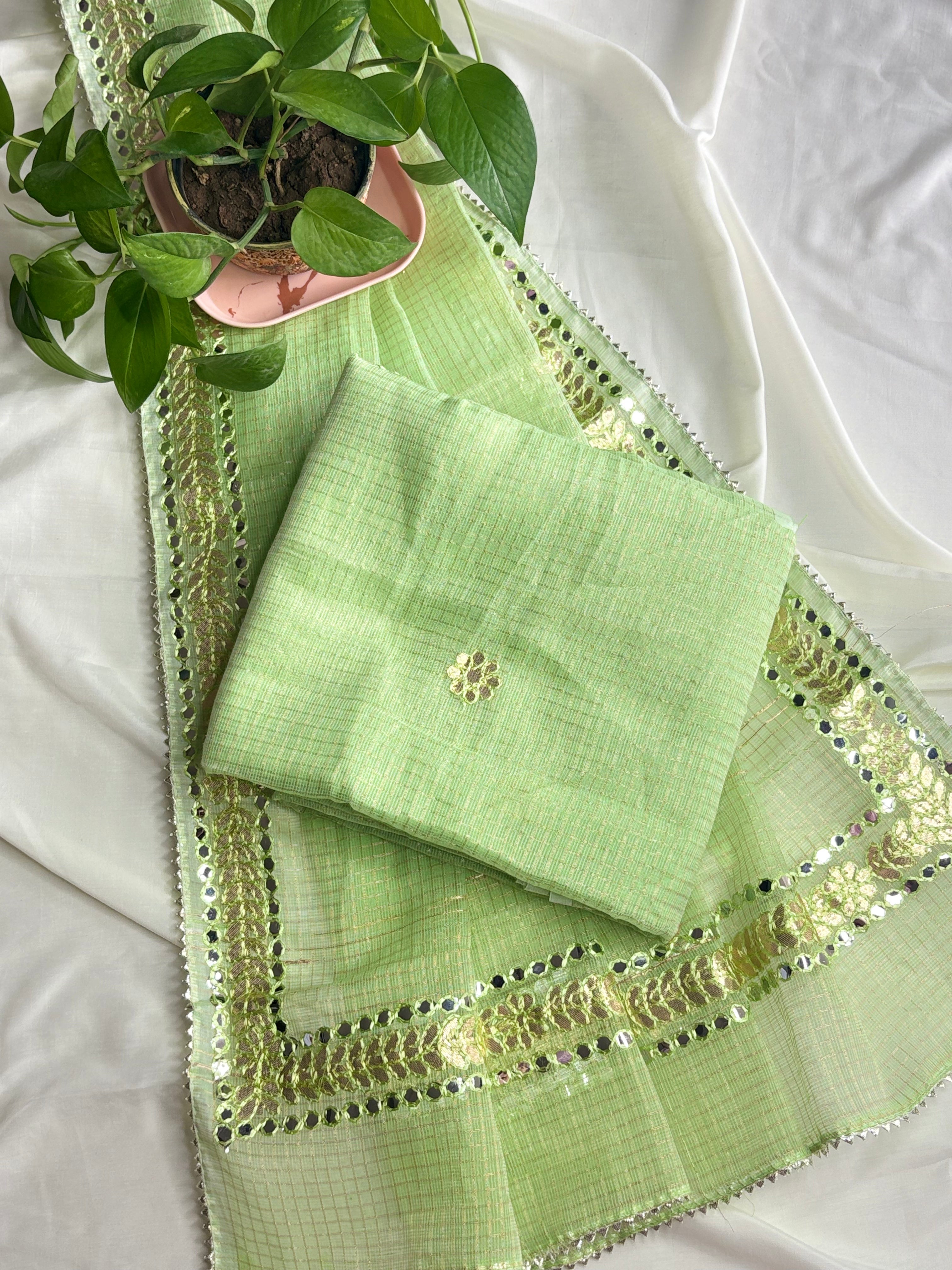 Rajasvi- Wedding Wear Kota Gota Patti Salwar Suit In Green Color