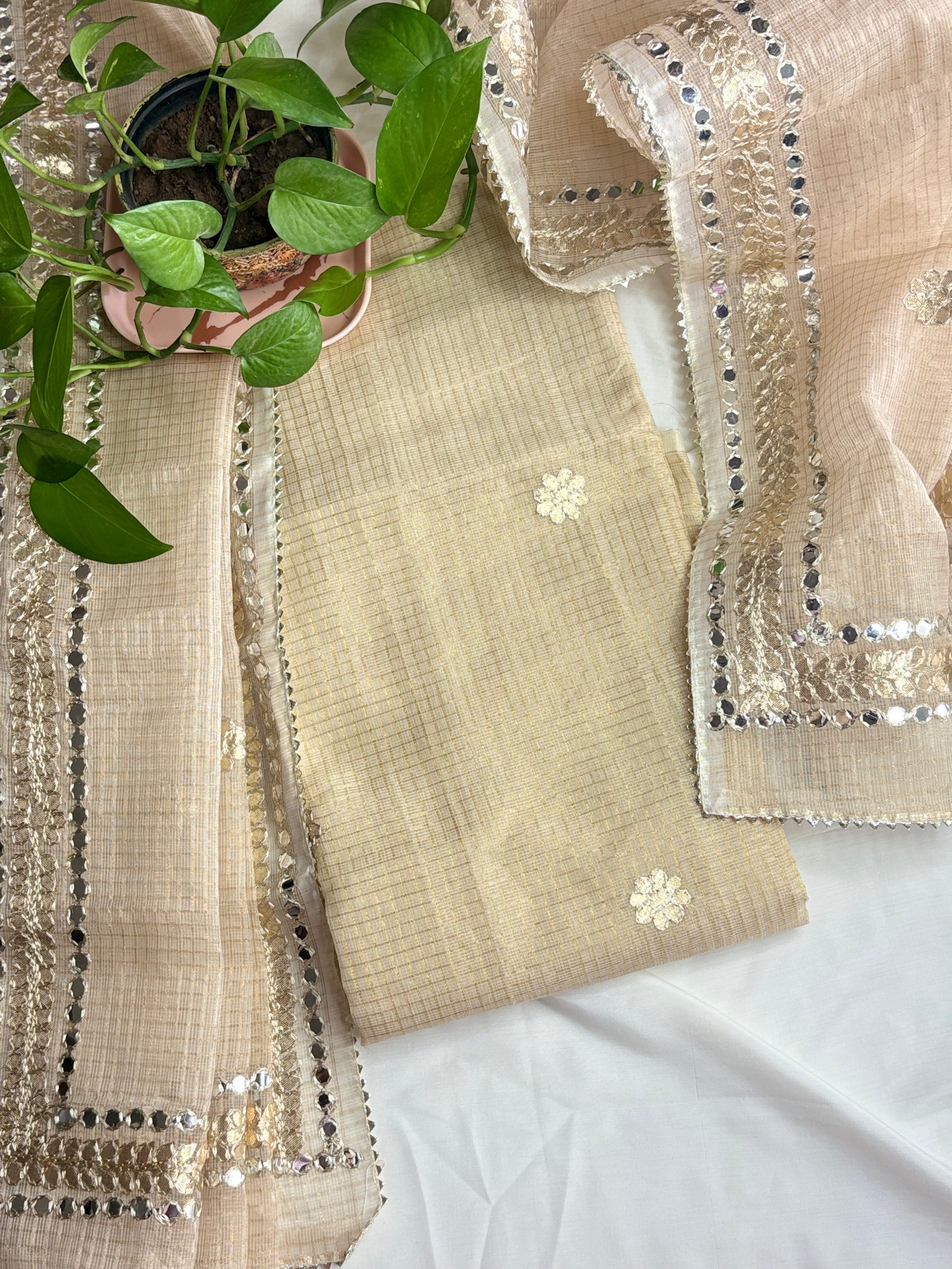 Damini- Wedding Wear Kota Gota Patti Salwar Suit In Gota Work Golden Color