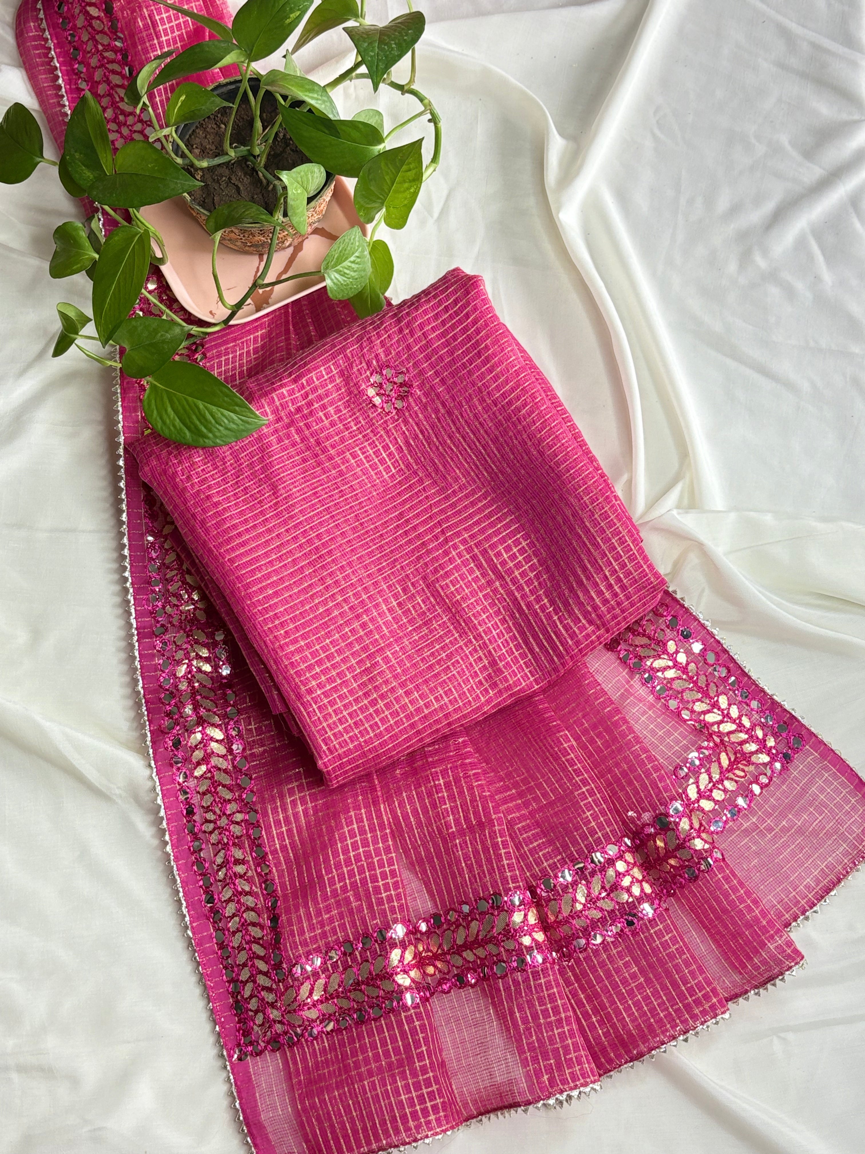 Pallavi- Wedding Wear Kota Gota Patti Salwar Suit In Gota Work Pink Color