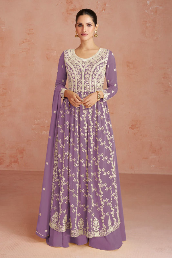 Lavender Georgette Suit Set