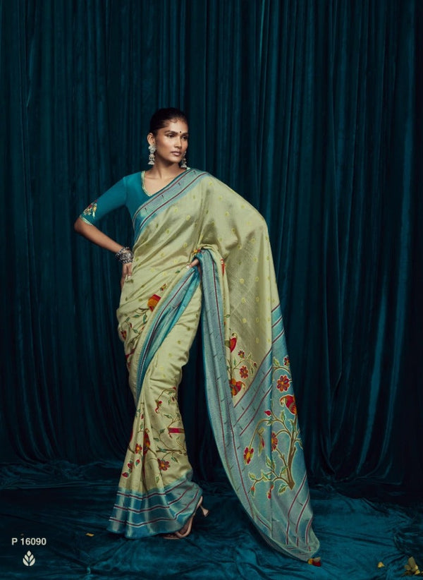 Light Green Brasso Saree