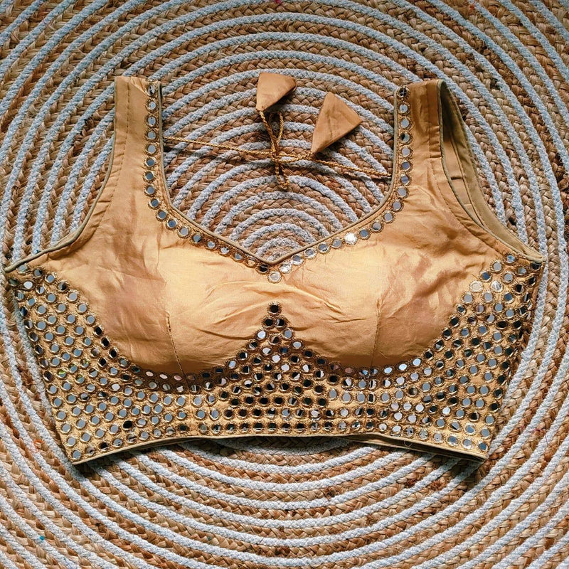 Mirror work designer blouse golden