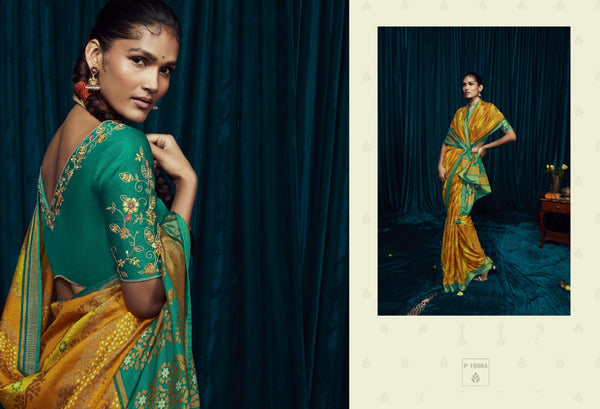 Brasso Saree In Mustard Yellow