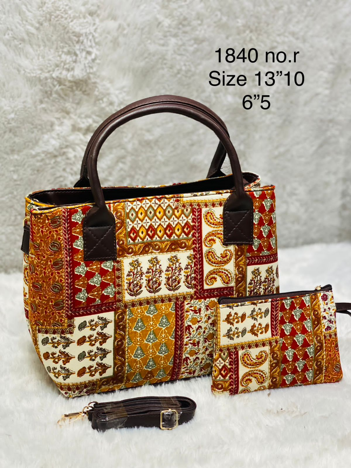 Office Bag Combo Set In Bagru Print