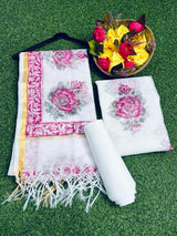 Pink Kota Doriya Hand Block Print Suit
