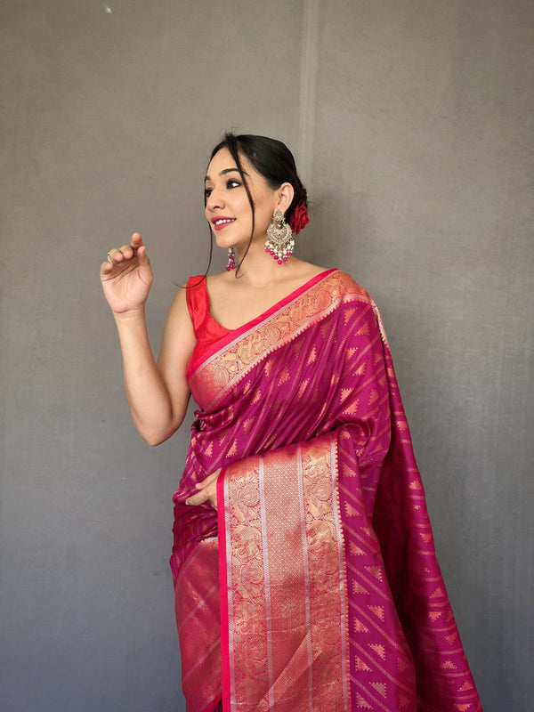 Kanjivaram Silk Saree in Pink