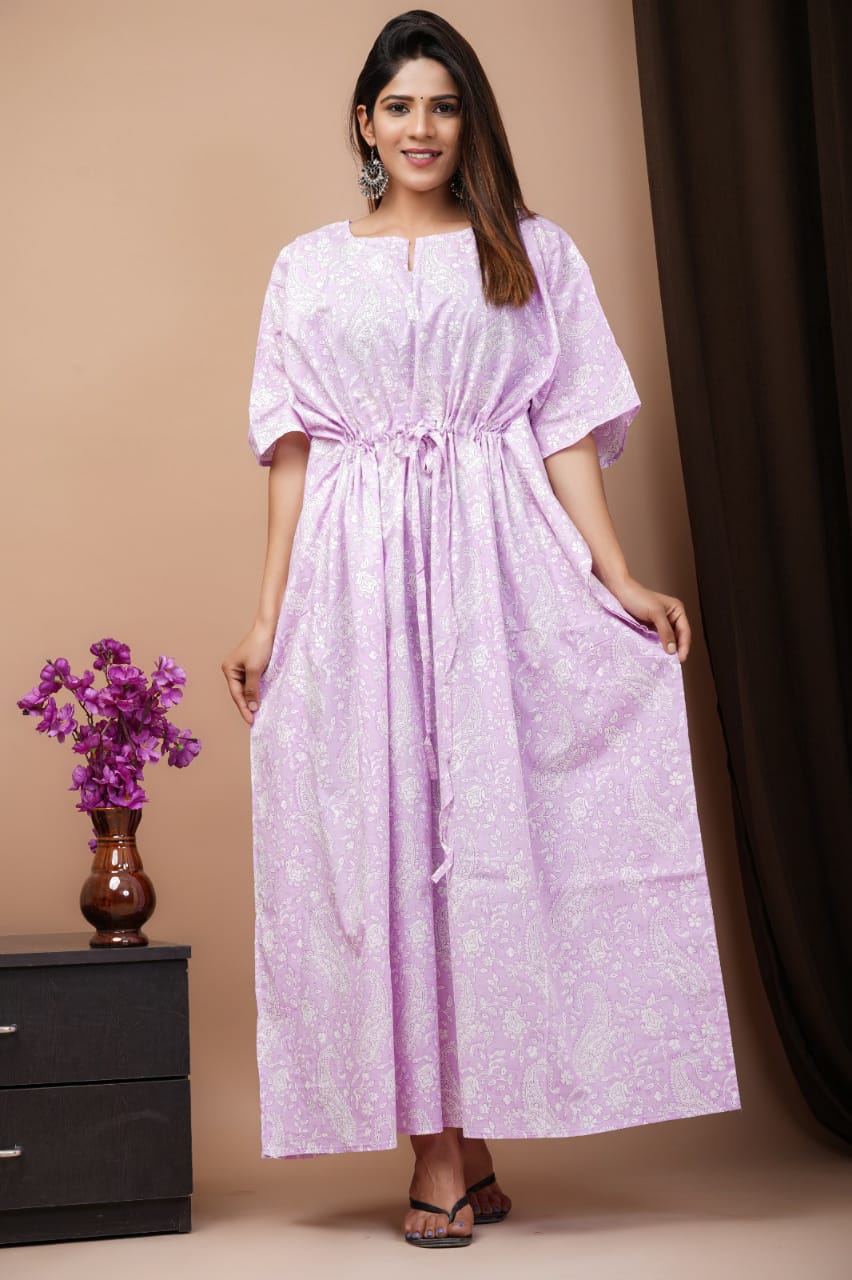 Purple Cotton Kaftan