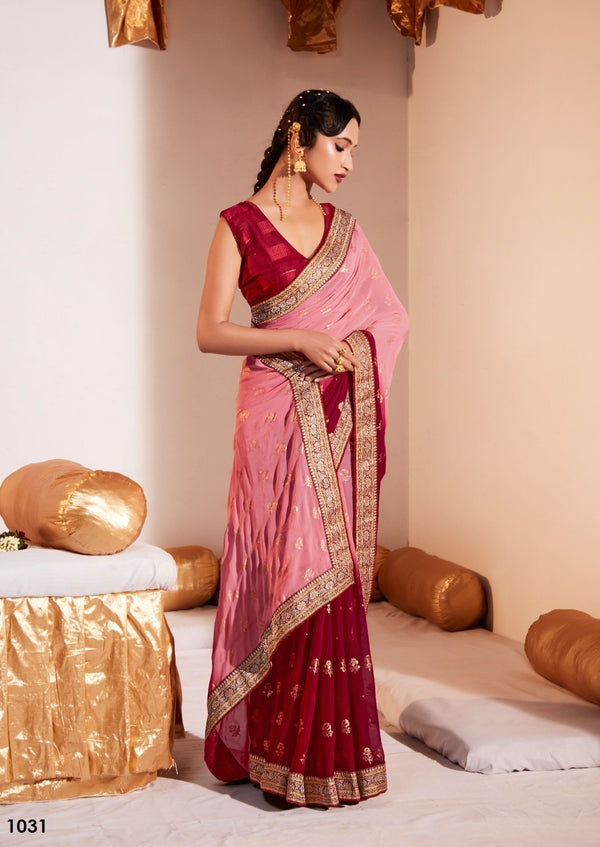 Red Georgette Saree