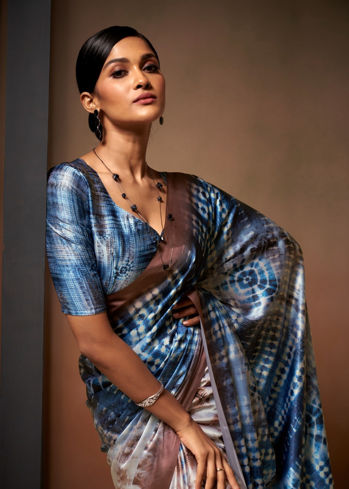 Digital Print Saree In Blue