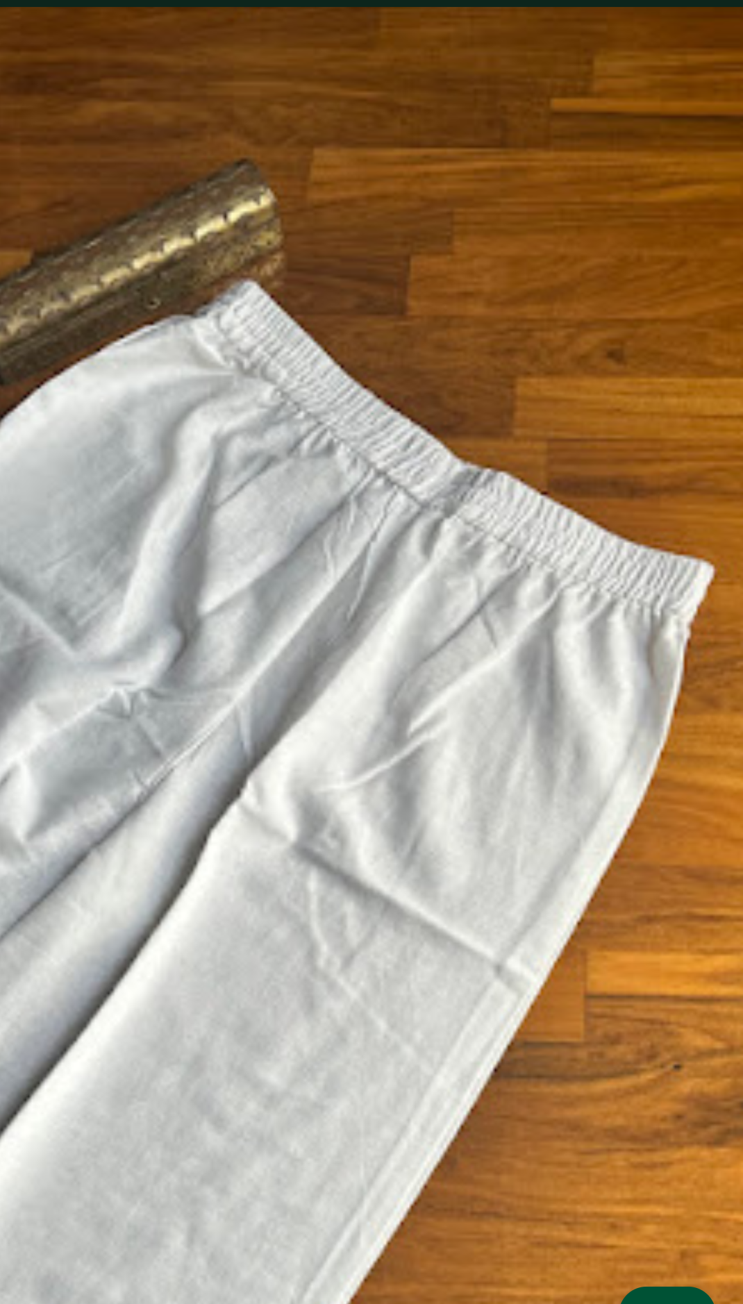 White Embroidery Straight Pant In Cotton