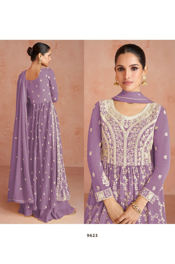 Lavender Georgette Suit Set
