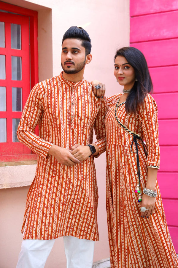 Twinning Couple Set In Orange