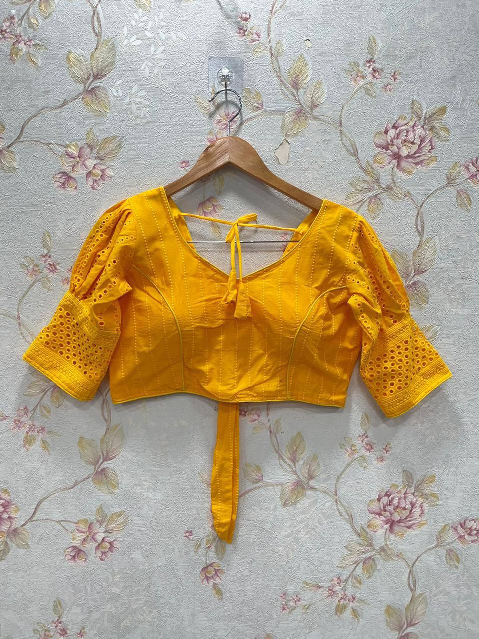 Yellow Hakoba Cotton Blouse