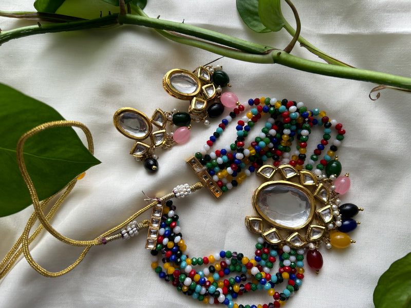 Multi Color Kundan Necklace Set