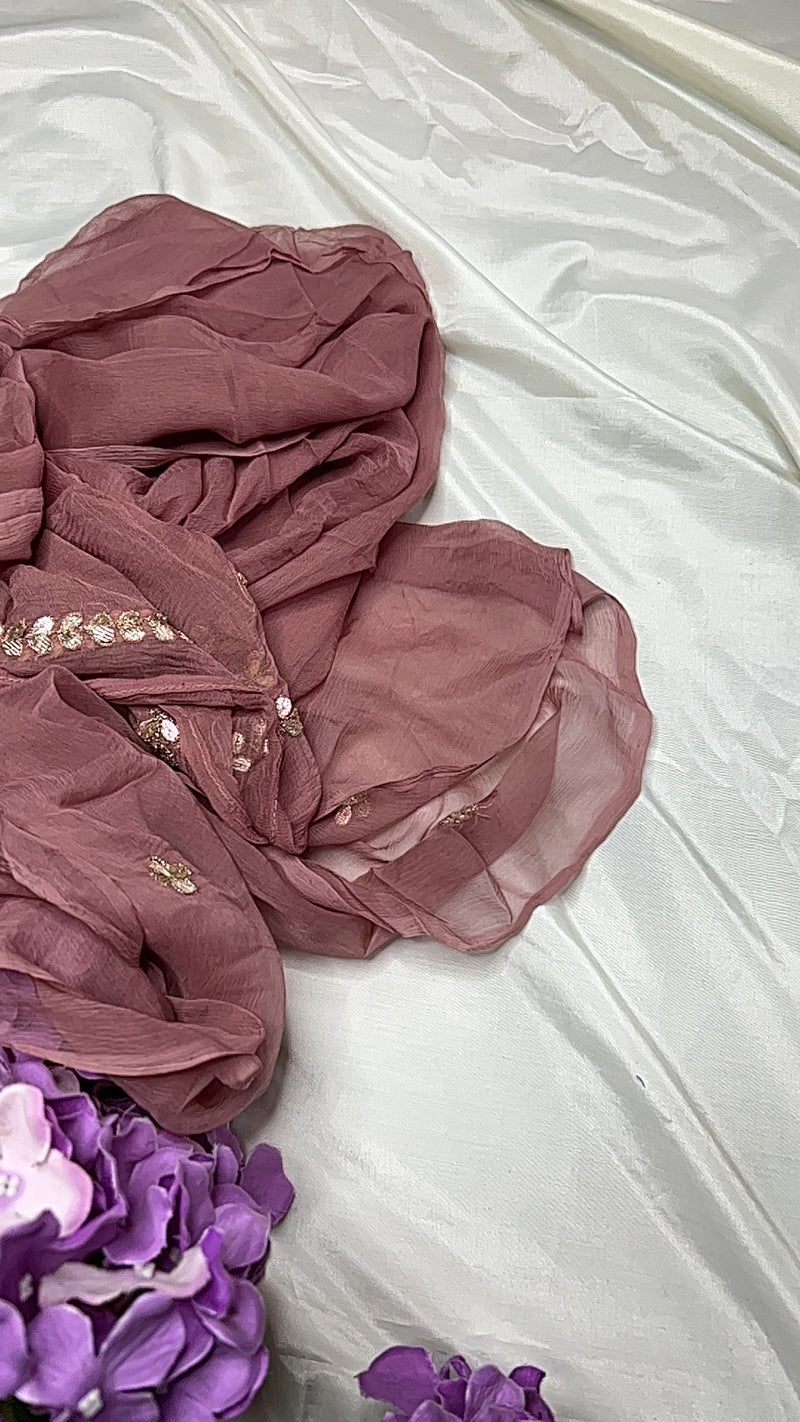 Skin Brown color Chikankari Gota Salwar Suit