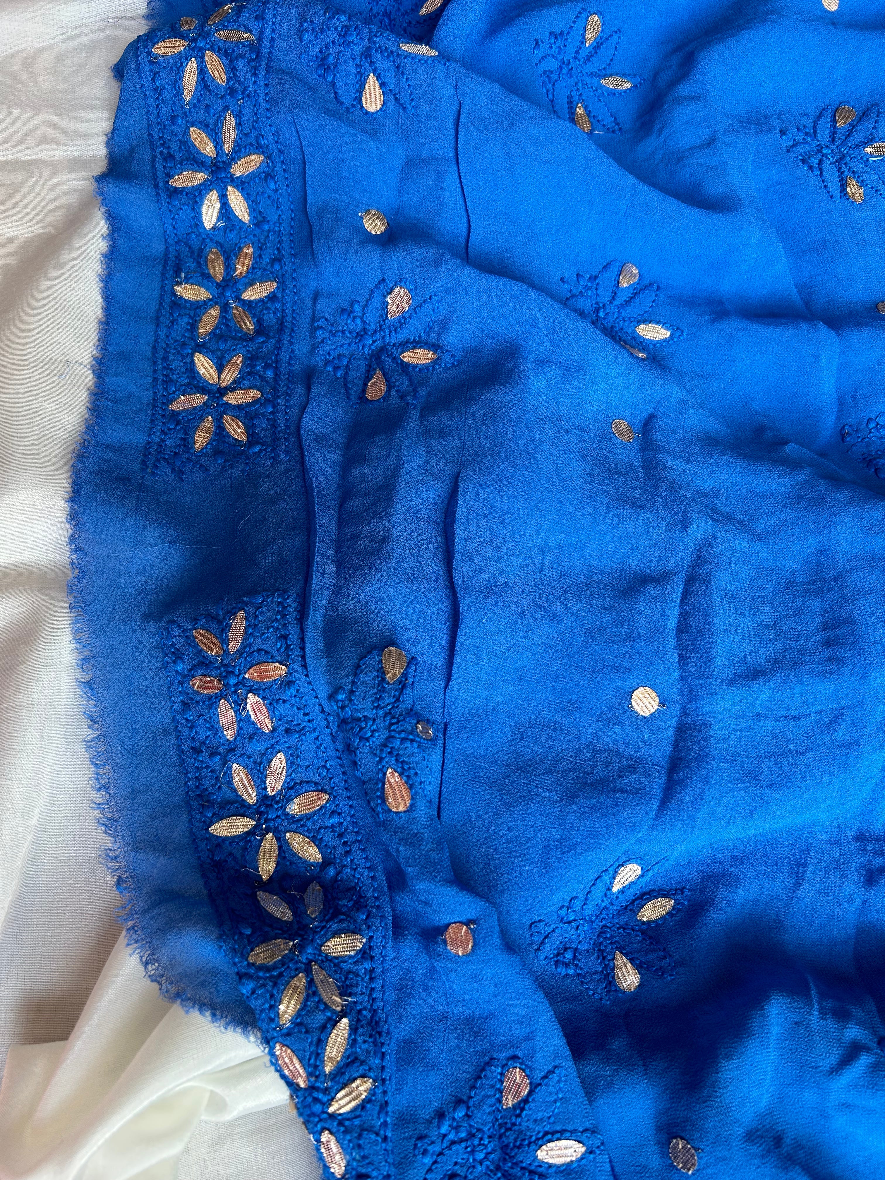 Blue Chikankari Mukaish Work Salwar Suit