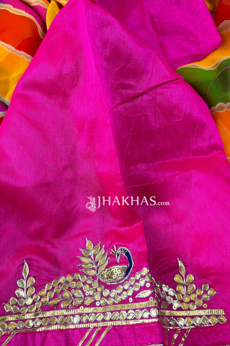 Multi Color leheriya Gota Patti Saree