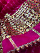 Pink Leheriya Gota Saree