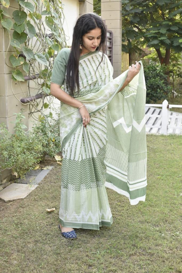 Light Green Cotton Saree