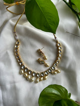 White Pearl Kundan Necklace Set