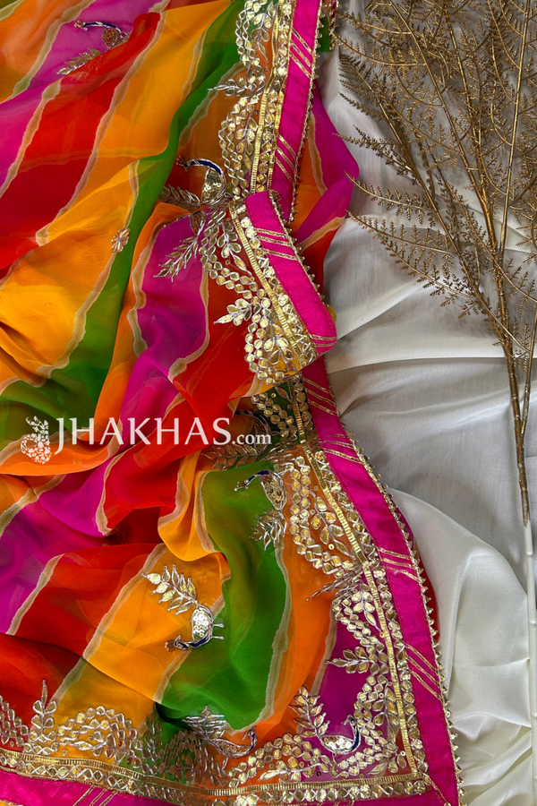 Multi Color leheriya Gota Patti Saree