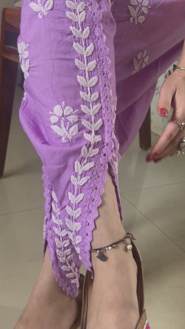 Rangeen Purple Chikankari Dhoti Salwar| Chikankari Salwar