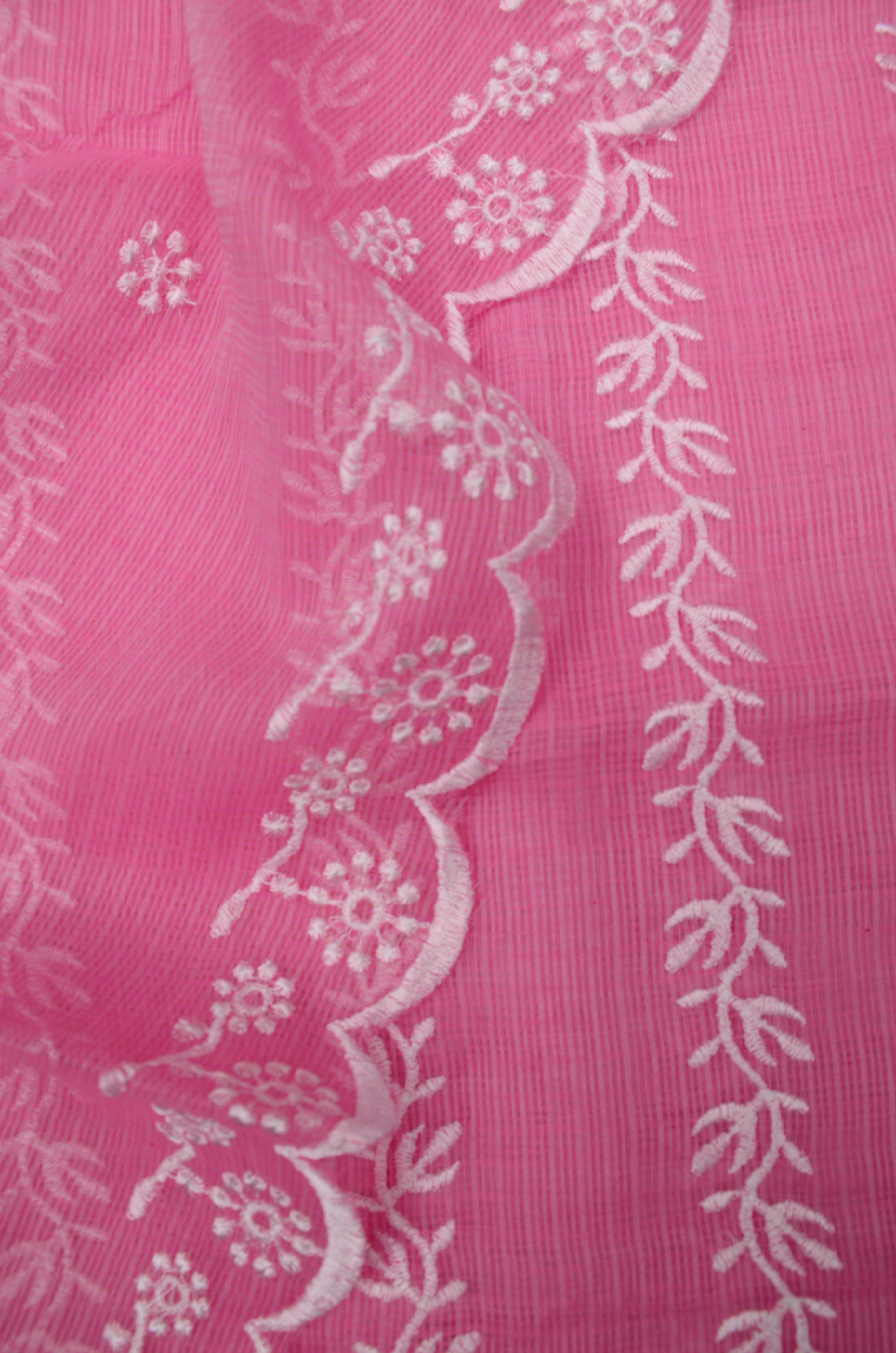 Kota Doriya Embroidery Work Suit In Pink