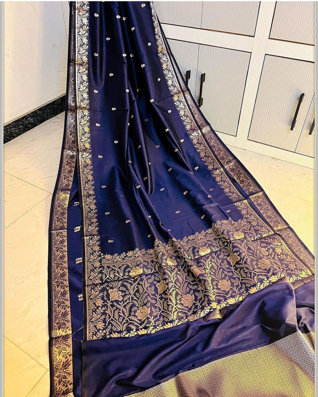 Royal Violet Banarasi Soft Silk Fancy Saree