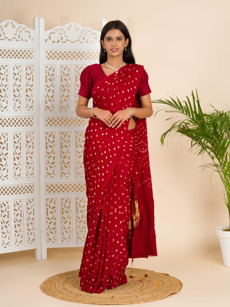 Maroon Modal Gaji Silk Saree