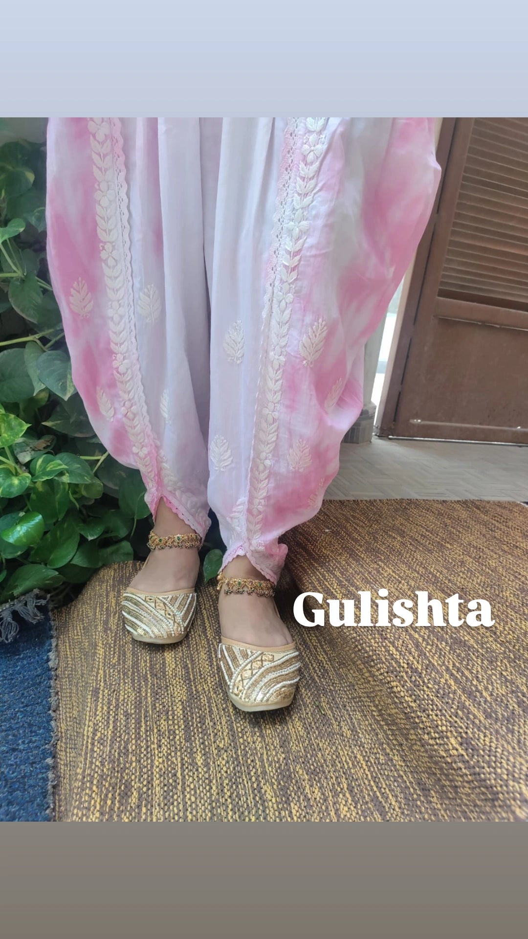 Gulishta Tie N Die Pink Chikankari Dhoti Salwar