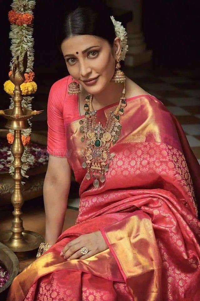 Pink Banarasi Tissue Zari Silk Saree