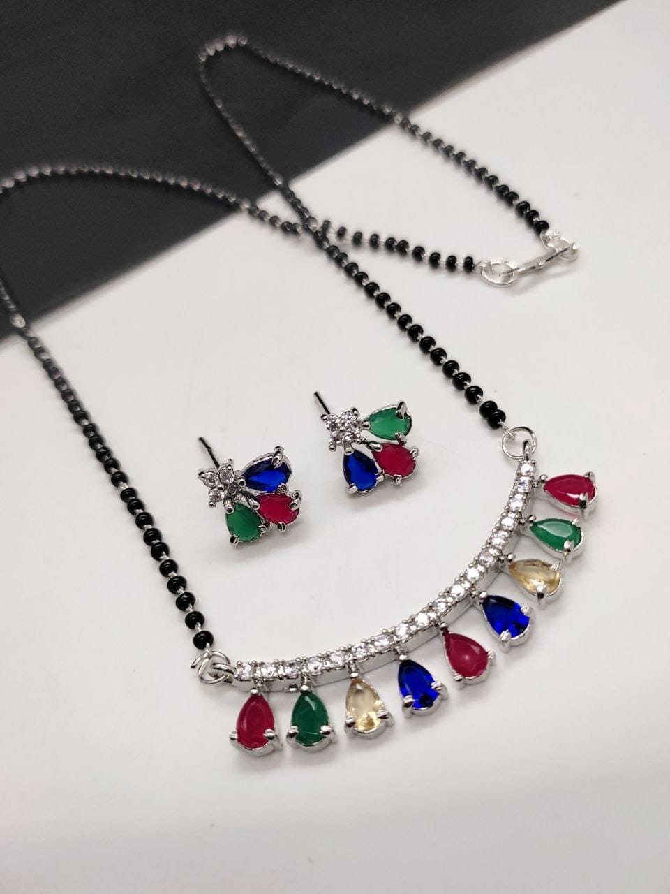 Multicolored Designer big pendant Mangalsutra