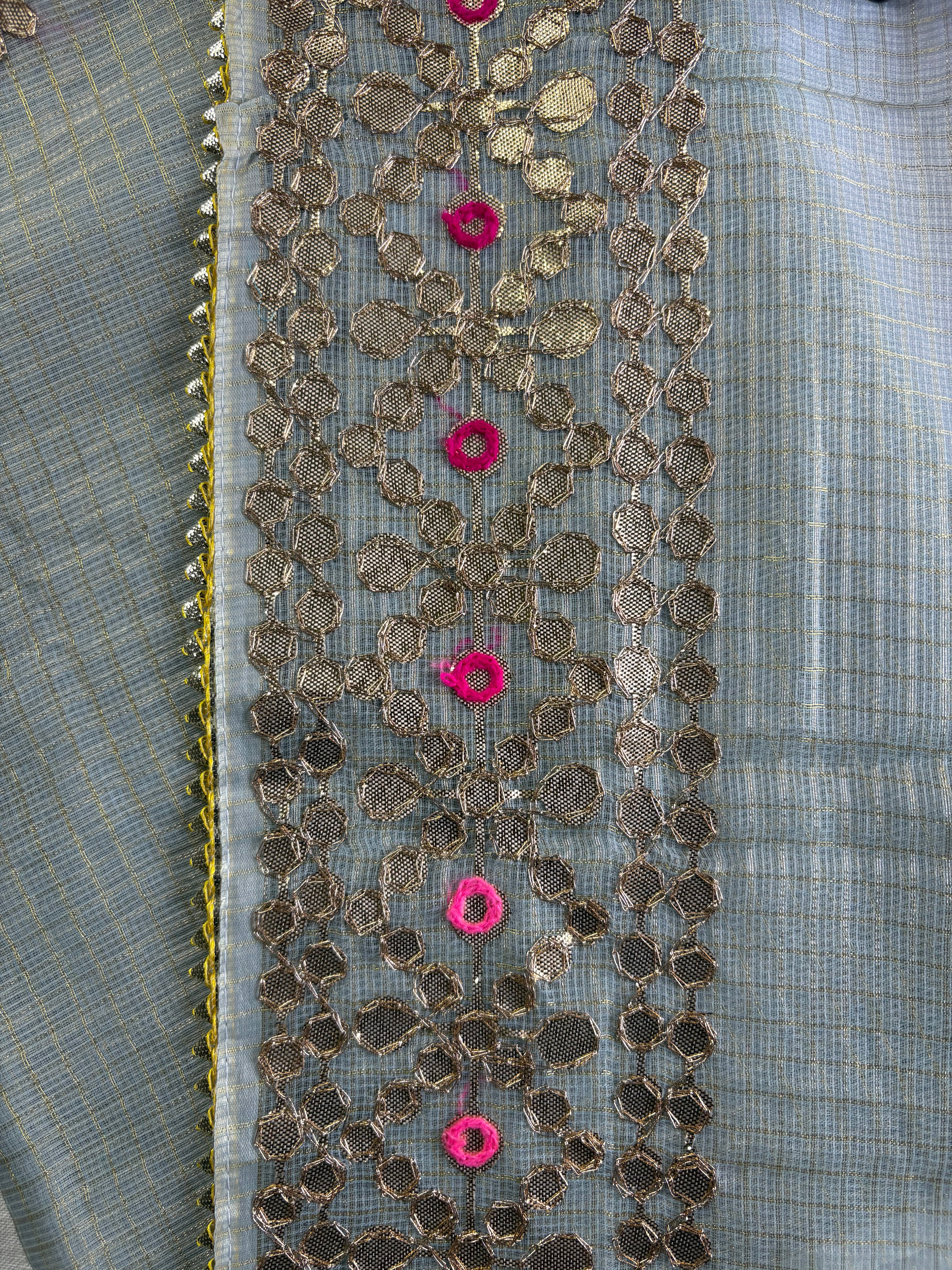 Wedding Wear Kota Gota Patti Salwar Suit In Gota Work Grey Color