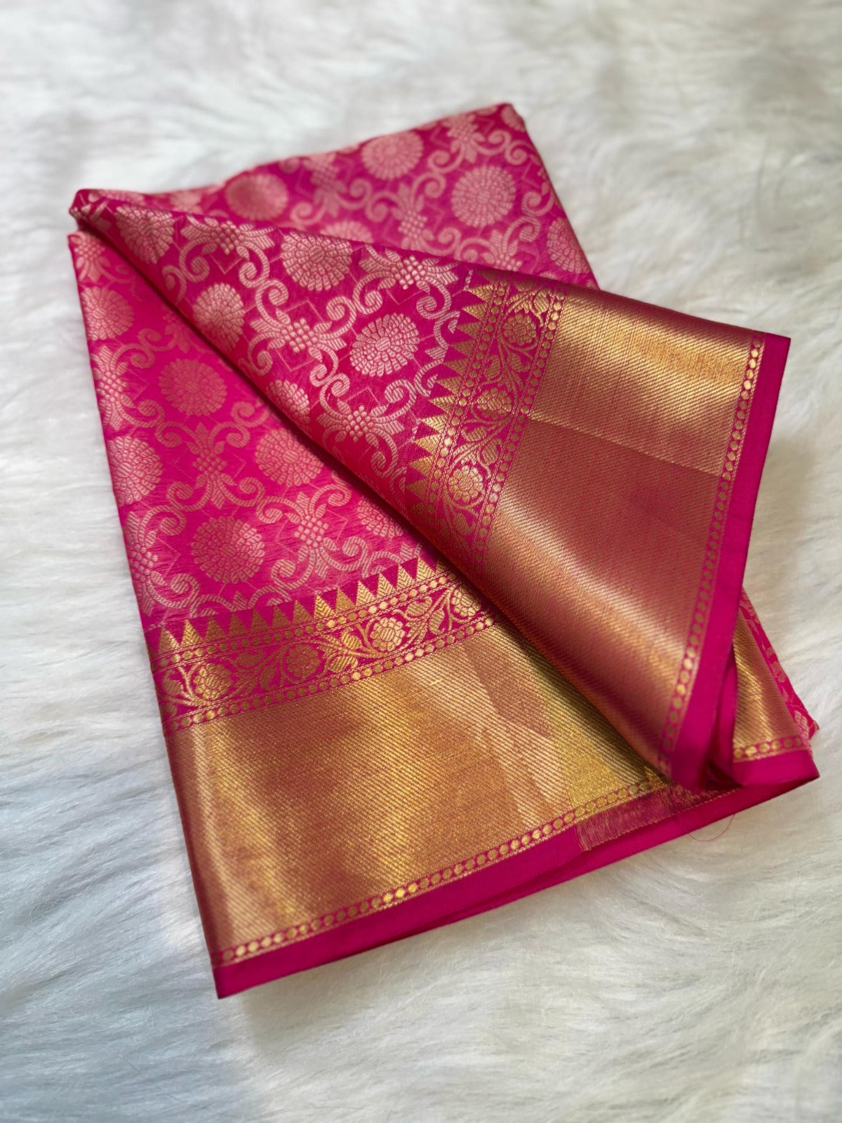 Pink Banarasi Tissue Zari Silk Saree