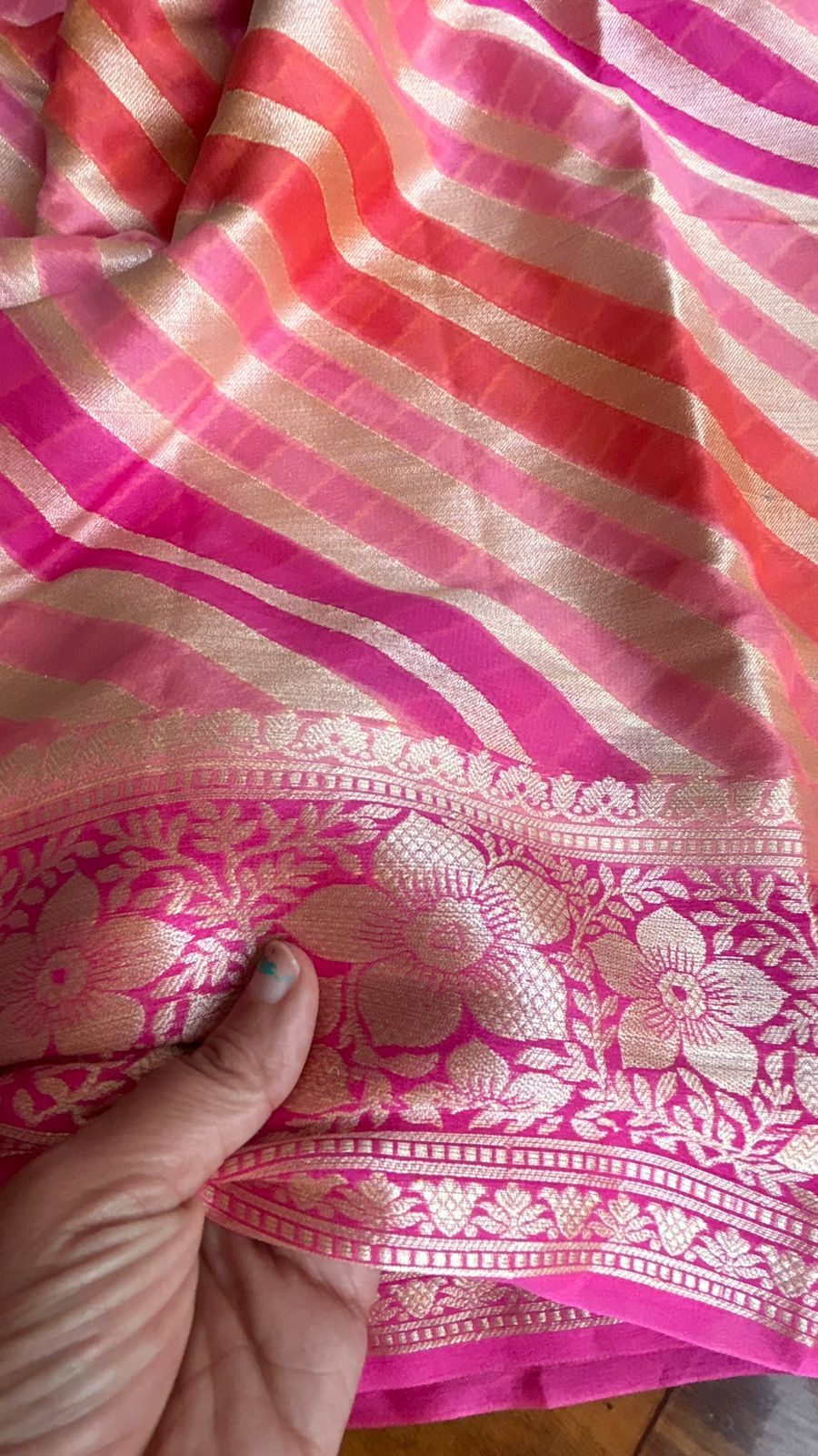 Elegant Shades of Pink Banarasi Meenakari Saree