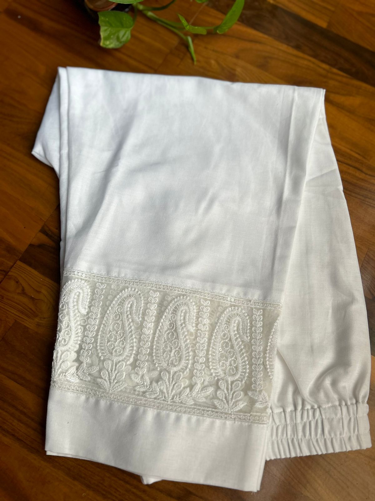 Premium Cotton White Straight Pakistani Pant