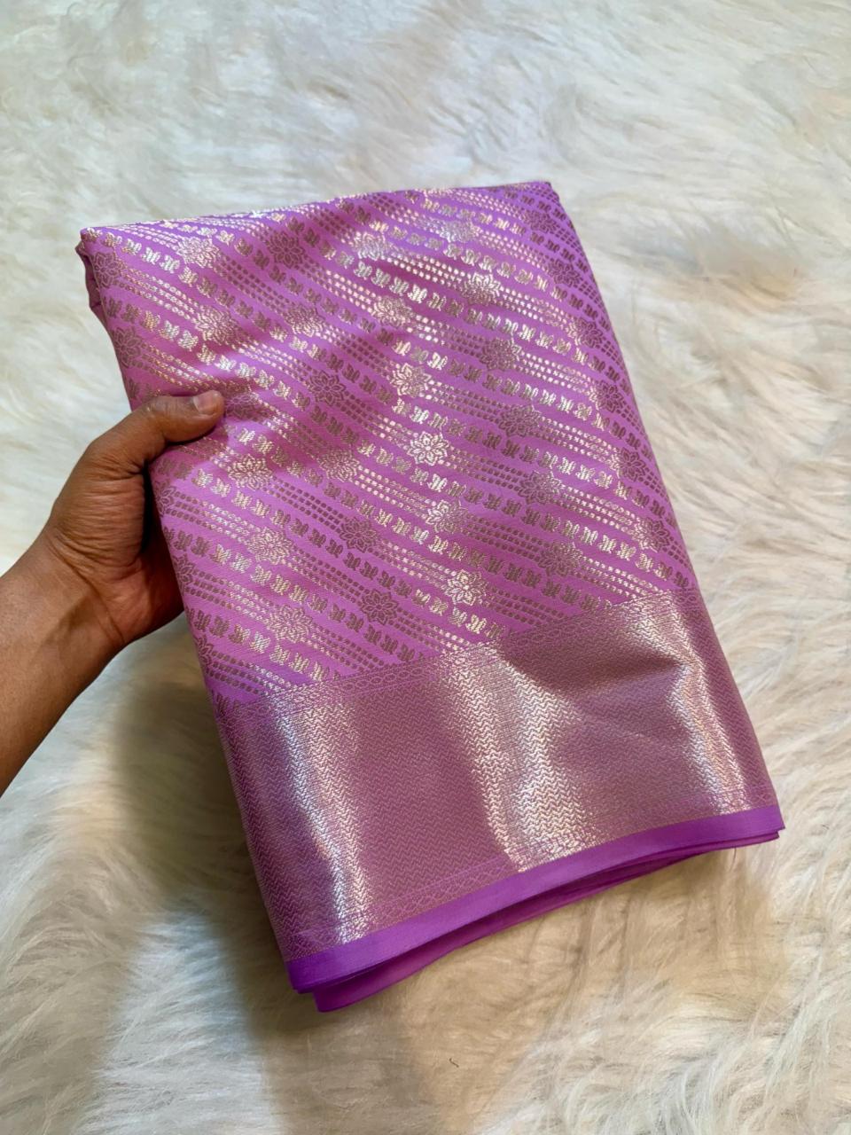 Pink Semi Kathan Silk Saree